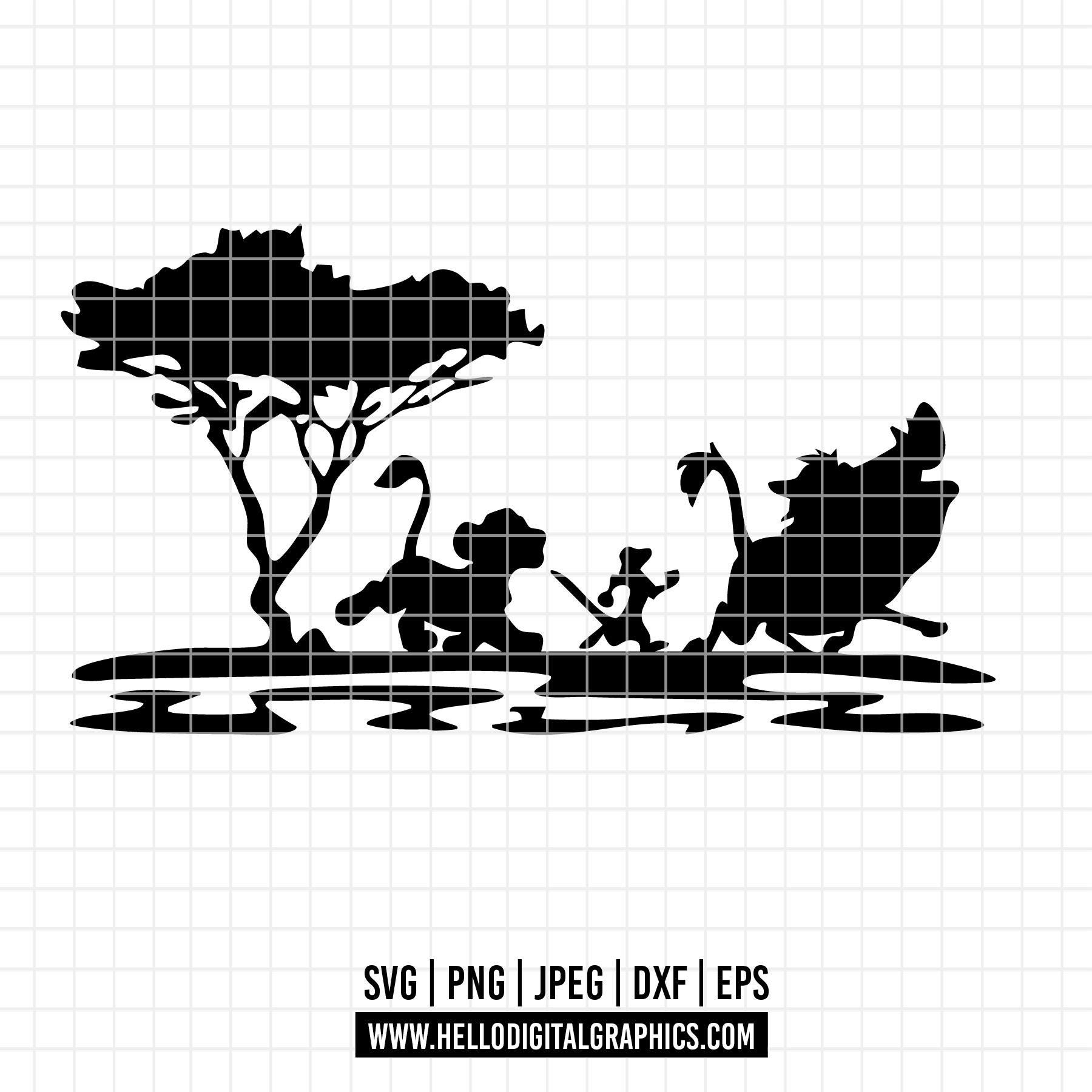 Simba Jumping Vector 2929 - Timon, Pumba & Baby Simba SVG, EPS, PNG - Disney the Lion King ...