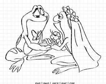 2306 - The princess and the frog SVG, EPS, PNG - Tiana and naveen Clipart Vector. Princess Tiana dtf. The princess and the frog scenes svg