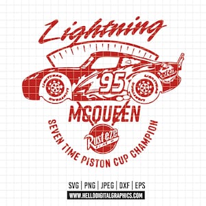 2928 - Lightning McQueen icon SVG, PNG, EPS - Cars Movie, Lightning McQueen Clipart vector. Cars icon clipart dtf