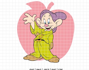 2735 - Blöd, Schneewittchen und die sieben Zwerge SVG, EPS, PNG - Disneyy Dopey Clipart Vektor. Blöde Zitate dtf. blöd zu den sieben Zwergen
