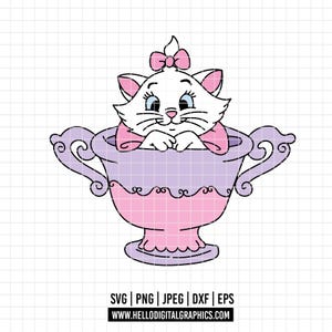 2470 - マリー、おしゃれキャット SVG、EPS、PNG - ディズニーのマリー dtf クリップアート ベクター。おしゃれキャットのキャラクター、マリー。おしゃれキャットの冒険 svg。