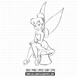 2104 - Tinkerbell SVG, EPS, PNG - Disneey tinker bell clipart vector. the magic of tinker bell Disney svg. Little tinkerbell dtf