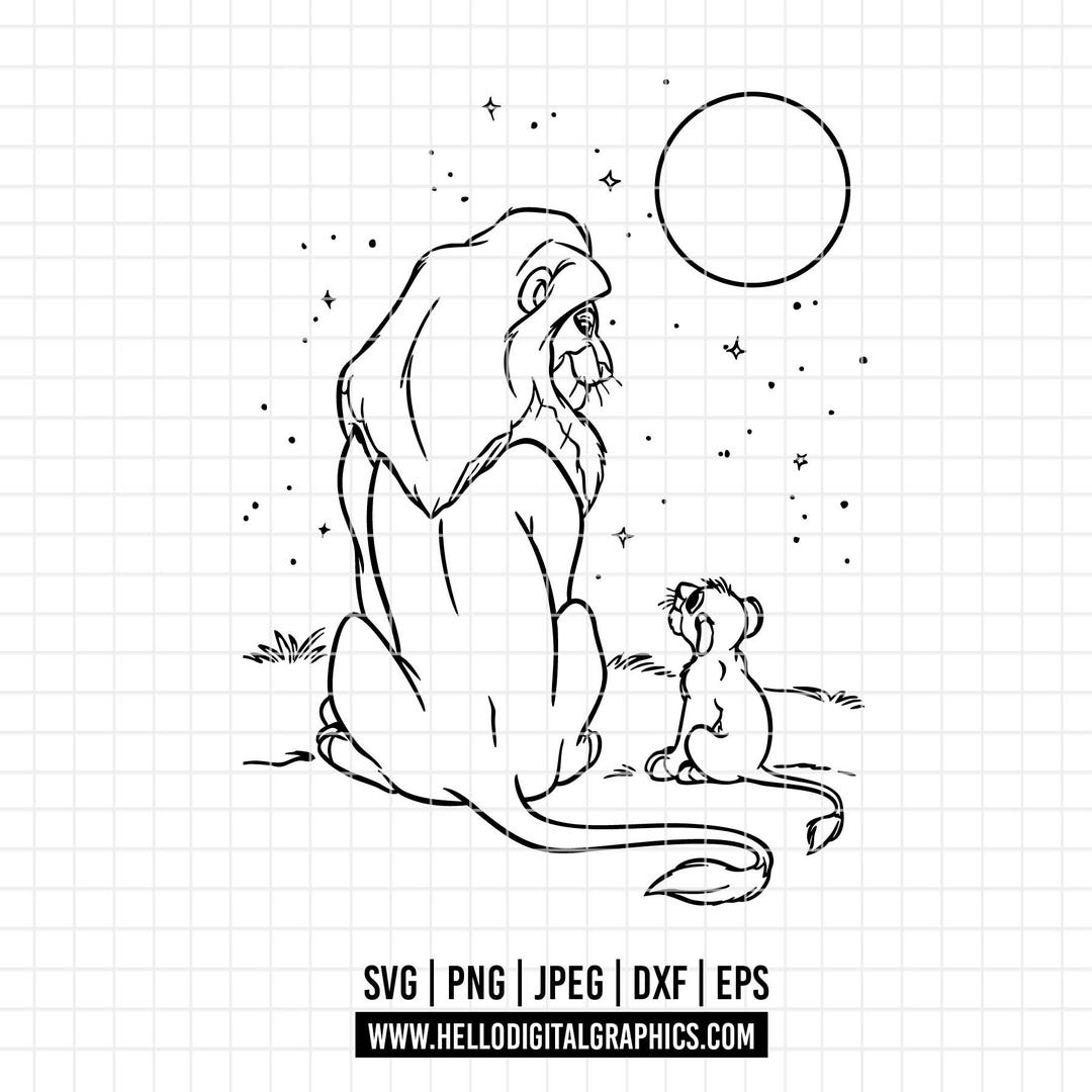 Simba Pouncing Vector 3022 - Simba & Mufasa SVG, EPS, PNG - Simba and Mufasa Clipart Vector ...