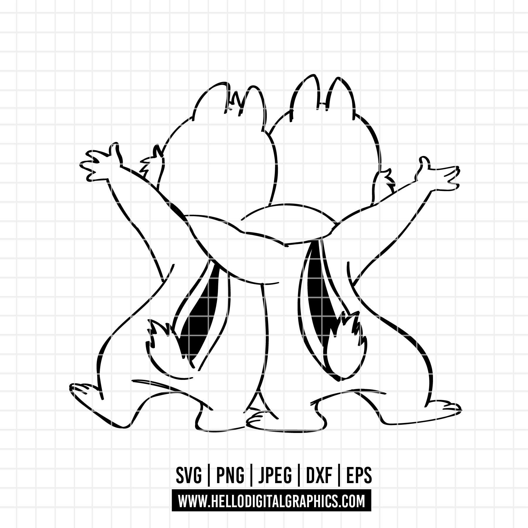 3318 - チップとデールの虫 SVG、PNG、EPS - ディズニー風のチップと