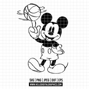 3105 - Mickeey basketball player SVG, EPS, PNG - disneey basketball line art Clipart Vector. mickeey icons outline. Disneey mickeyy dtf
