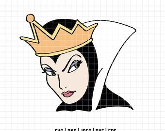 3156 - Evil Queen, snow white full color SVG, EPS, PNG - Disneyy villains clipart. Evil Queen dtf. Snow white's villains