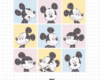 3716 - Mickeyy moods PNG - Classic Mickeey mouse Clipart PNG.