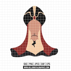 May include: A digital illustration of a character's headwear and attire, featuring a black turban with a tan and red design. The character's face is tan with a black goatee and a red cape. The image includes file type information and a website address.