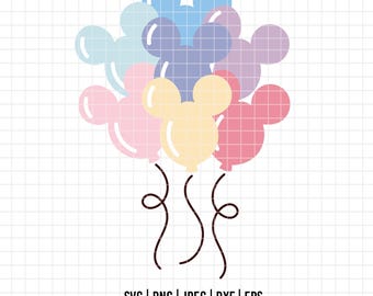 2852 - Disneyy balloons SVG, EPS, PNG - Disneey ballons dtf clipart vector Disney birthdays dtf. Mickeyy balloons dtf Mickeey's Cute ballons