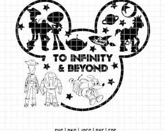 3220 - Disneey Toy Story characters SVG, PNG, EPS - Toy Story  line art/disney Buzz and Woody clipart vector. disneyy dtf