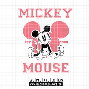 3163 - Estimation de Mickey, 1928 SVG, EPS, PNG - Vecteur Clipart Mickey. Mickey dtf. Classique Mickeyy dtf. Mickey vectorisé