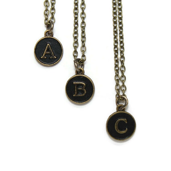 Typewriter Key Initial Charm: Bracelet, Necklace or Charm Only