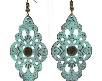 Center Earrings  - Lightweight Colorful Filigree Earrings