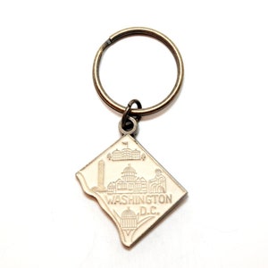 Washington DC Keychain High Quality Thick Metal Capital Key Ring Vanilla