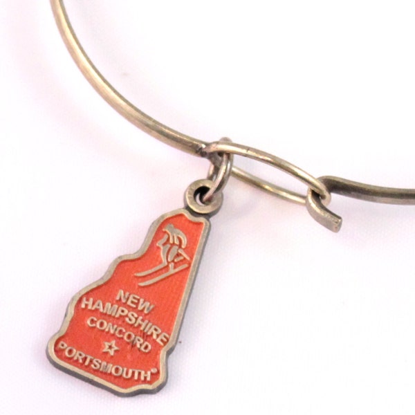 New Hampshire State Love Charm Bracelet, Charm Necklace, or Charm Only - Nostalgia Travel Jewelry