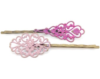 Perfect Harmony Bobby Pins (2 pack) - Ornate Metal Filigree Bobby Pins