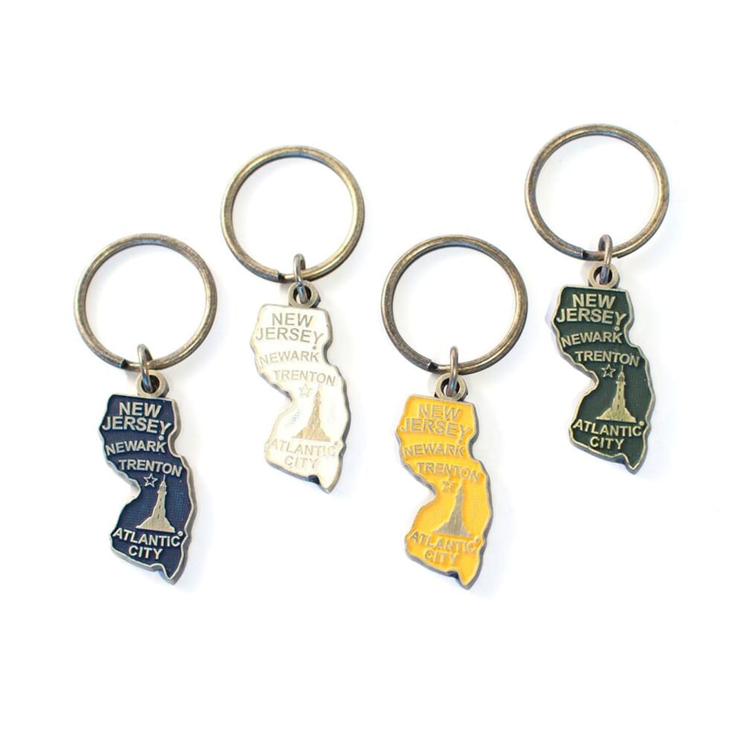 New Jersey Key Chain High Quality Thick Metal State Key Ring Etsy