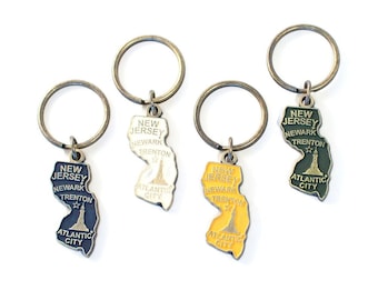 New Jersey Key Chain - High Quality Thick Metal State Key Ring