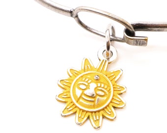 Silver Sun Charm Bracelet, Necklace, or Charm Only - Lead and Nickle free.