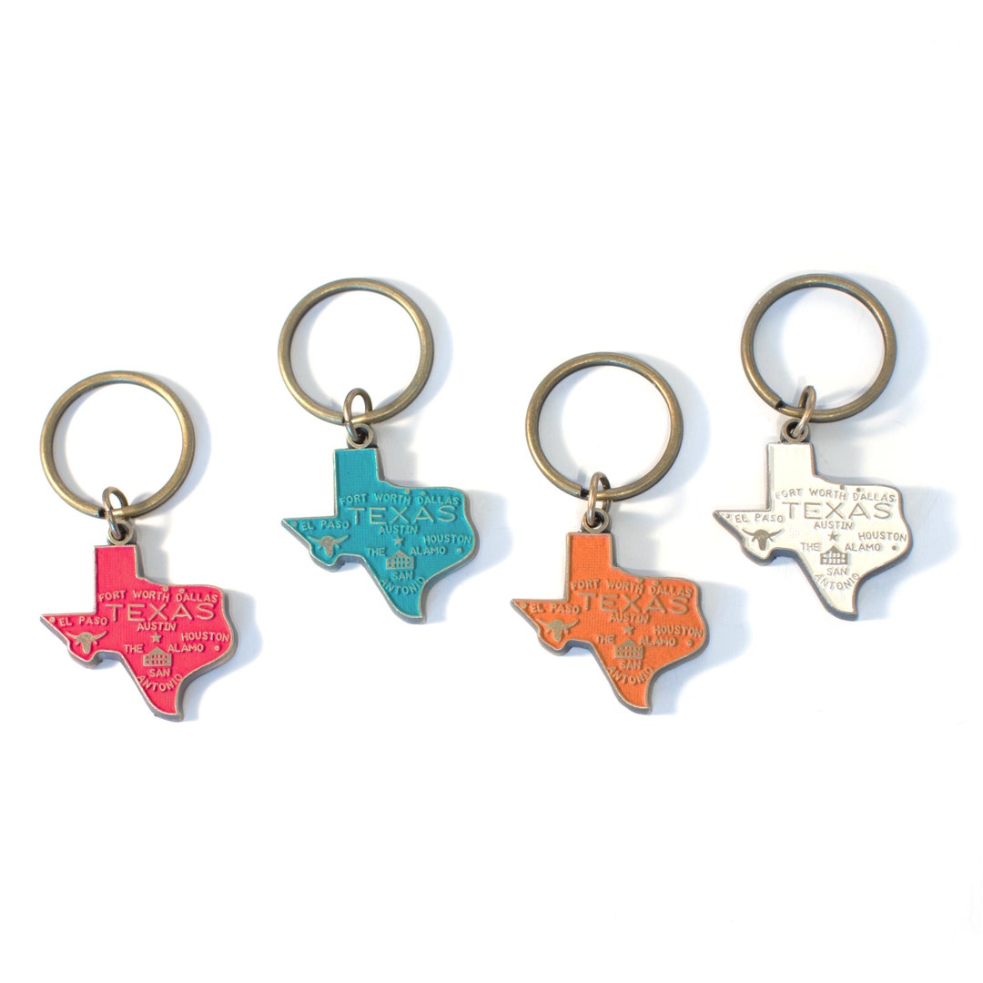 Texas Key Chain High Quality Thick Metal State Key Ring Etsy