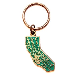 California Key Chain - High Quality Hand-Painted Thick Metal California Key Ring