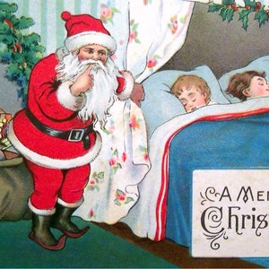 Pai Natal Vintage Natal Estações Saudações Cartões de Natal