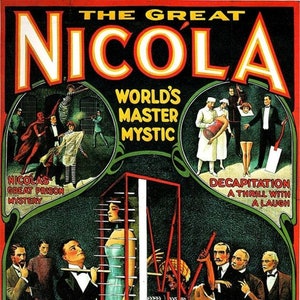 The Great Nicola Side Show Blanco Notitiekaarten Retro Vintage Handgemaakt Verjaardag Bedankt Beterschap