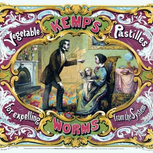 Kemp's Groentepastilles Patent Medicine Blanco notitiekaarten Retro Vintage Handgemaakt Verjaardag Bedankt beterschap