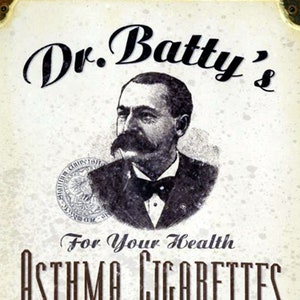 Dr. Batty's astma-sigaretten patent geneeskunde blanco notitiekaarten retro vintage handgemaakt verjaardag bedankje beterschap