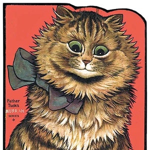 Cartão de nota com imagem vintage de Pussyland, feito à mão, formatura, aniversário, amantes de gatos, obrigado, fique bem