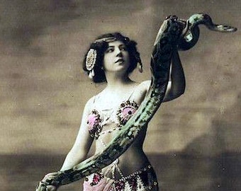 Snake Dancer Blank Card Proscenium Series Old Time Movie And Stage Divas Birthday Graduation Mother&#39;s Day Thank You Birthday