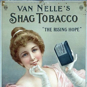 Van Nelle's Shag Tobacco Patent Medicine Cartes de correspondance vierges Image vintage rétro faite à la main Anniversaire Merci de vous rétablir