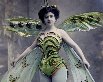 Butterfly Fairy  Blank Note Card Proscenium Series Old Time Movie And Stage Divas Birthday Thank You