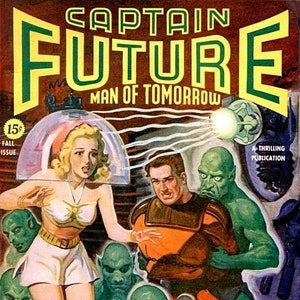 Captain Future Man of Tomorrow, couverture de bande dessinée, carte de correspondance vierge, anniversaire, fait main, merci
