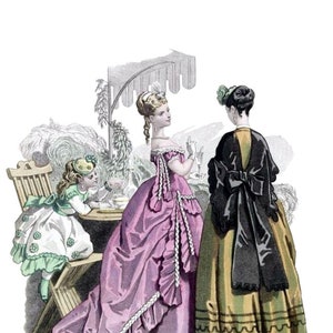 1868 mode bord blanco notitiekaart handgemaakte vintage illustratie Victoriaanse verjaardag bedankt