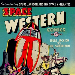 Couverture de bande dessinée Space Western Carte de correspondance vierge Anniversaire fait main Merci