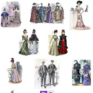 1890's Fashion Note Card Collection 3 Victorian Edwardian - Etsy