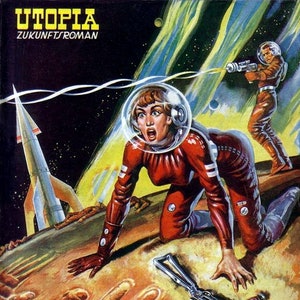 Couverture de bande dessinée Utopia, carte de correspondance vierge, anniversaire, remerciement, rétablissement
