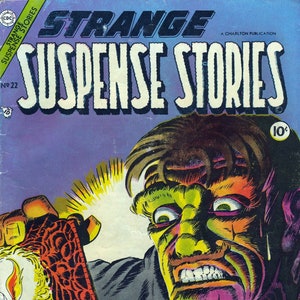 Histoires de suspense étranges couverture de bande dessinée carte de correspondance vierge vintage anniversaire fait main merci guérissez