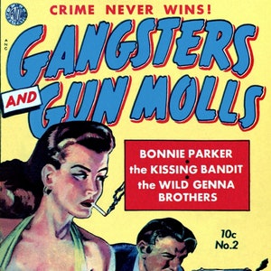 Couverture de bande dessinée Gangsters and Gun Molls Carte de correspondance vierge Anniversaire fait main Merci