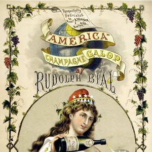 América champanhe galop imagem de propaganda vintage feito à mão cartão de nota aniversário formatura obrigado ficar bem