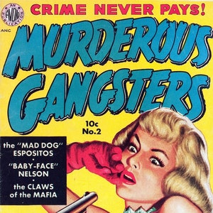 Couverture de bande dessinée de gangsters meurtriers, carte de correspondance vierge, anniversaire fait main, merci