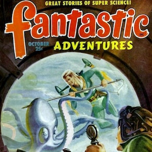 Couverture de bande dessinée Aventures fantastiques Poulpe de l'espace Carte de correspondance vierge Fait main Anniversaire Remise des diplômes Merci Guérir
