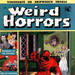 Cartão de nota em branco de quadrinhos de terror vintage, feriado, aniversário, feito à mão, obrigado, cartão postal