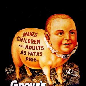 Image vintage de Grove's Tasteless Chill Tonic Patent Medicine Cartes de correspondance faites à la main Anniversaire Remise des diplômes Vacances Merci Get Well