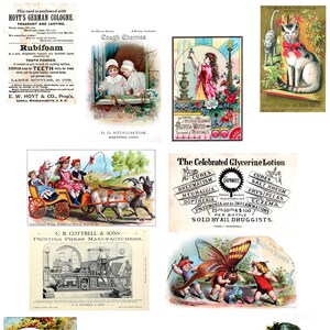 Coleção de anúncios vintage #1, cartões de notas em branco, retrô, vintage, feitos à mão, 10 designs diferentes, obrigado, aniversário, formatura