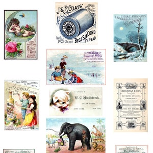 Coleção de anúncios vintage nº 2 Cartões de notas em branco retrô vintage feitos à mão 10 designs diferentes Obrigado aniversário formatura