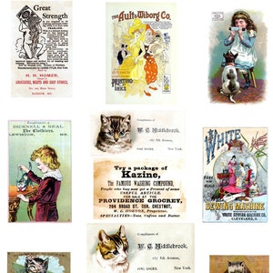 Coleção de anúncios vintage nº 3 Cartões de notas em branco retrô vintage feitos à mão 10 designs diferentes Obrigado aniversário formatura