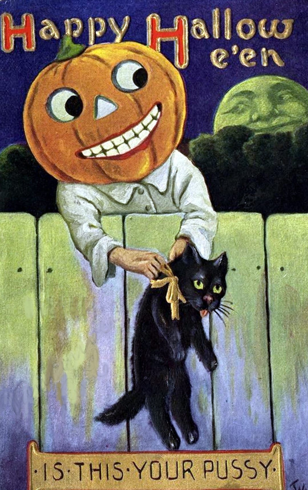 Happy Halloween Vintage Image Note Card Trick or Treat Blank Thank You ...