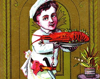 Holiday Lobster Vintage Christmas Seasons Greetings Holiday Yule Cards Thank You Birthday